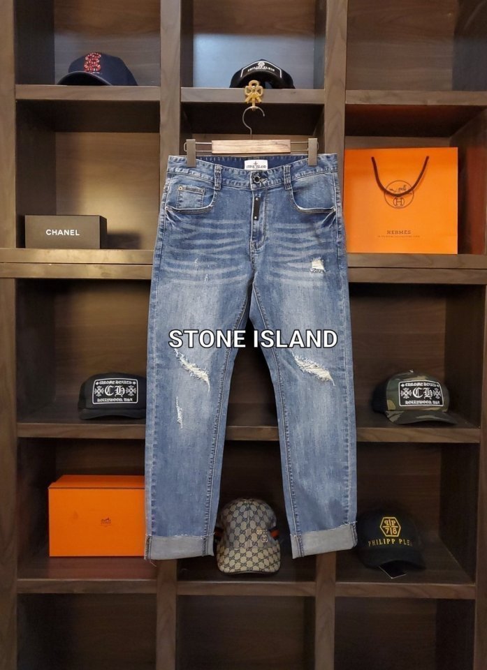 STONE ISLAND 스톤아일랜드 밑단컷팅 볼리아 스크레치 덧댐진