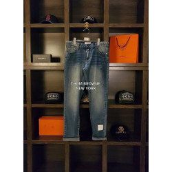 THOM BROWNE 톰브라운 리미티드 라벨 가죽패치 워싱 빈티지청