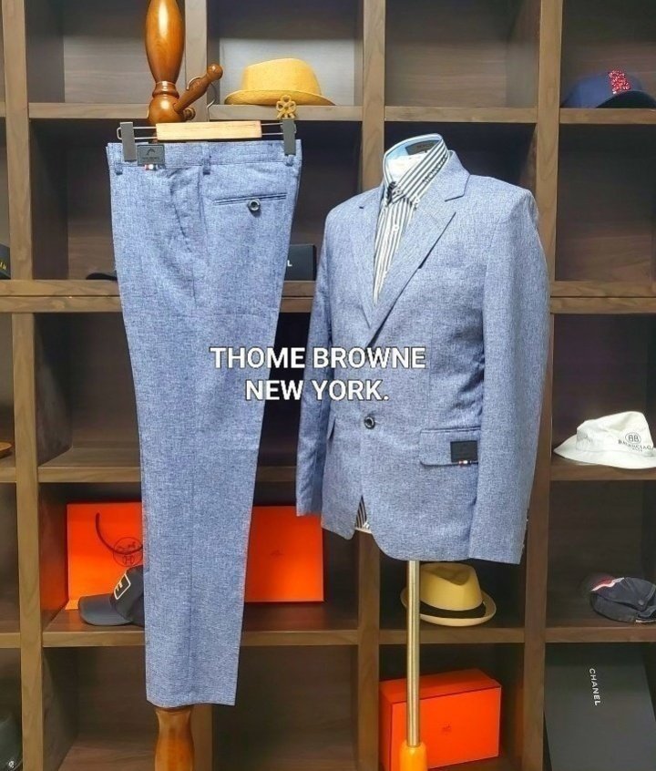 THOM BROWNE 톰브라운 블랙 모던 뉴욕 보카시 블루 슈트 셋트