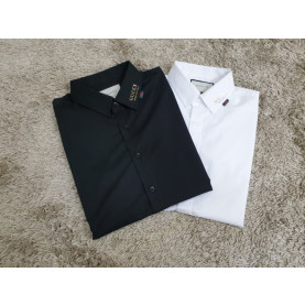 GUCCI 구찌 카라 골드라인 하프 셔츠