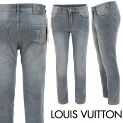 LOUIS VUITTON 루이비통 로고 지오메트릭 그레이 슬림 일자진