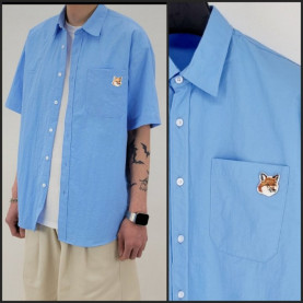 MAISON KITSUNE 메종키츠네 폭스헤드 나일론 셔츠