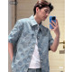 LOUIS VUITTON 루이비통 다미에 3D 라이트 데님 쇼트 슬리브 셔츠 자켓