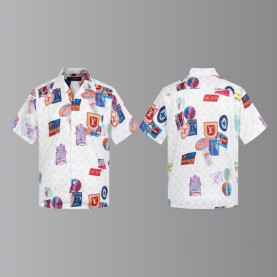 LOUIS VUITTON 루이비통 마히나 그래피티 오픈 카라 쇼트 슬리브 셔츠