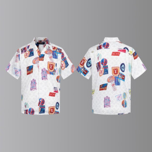 LOUIS VUITTON 루이비통 마히나 그래피티 오픈 카라 쇼트 슬리브 셔츠