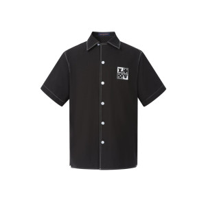 LOUIS VUITTON 루이비통 엠브로이더드 쇼트 슬리브 코튼 셔츠