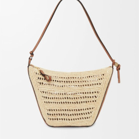 LOEWE 로에베 미니 해먹 호보 라피아 & 카프스킨