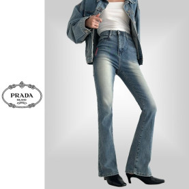 PRADA 프라다 히든밴딩 세미 부츠컷 청바지
