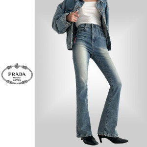 PRADA 프라다 히든밴딩 세미 부츠컷 청바지