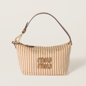 MIUMIU 미우미우 로고 장식 자카드 패브릭 파우치 5NE841 2COLOR