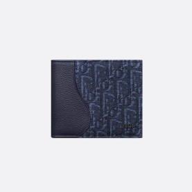 DIOR 디올 Saddle 2단 카드 오블리크 자카드 지갑 2ADBH