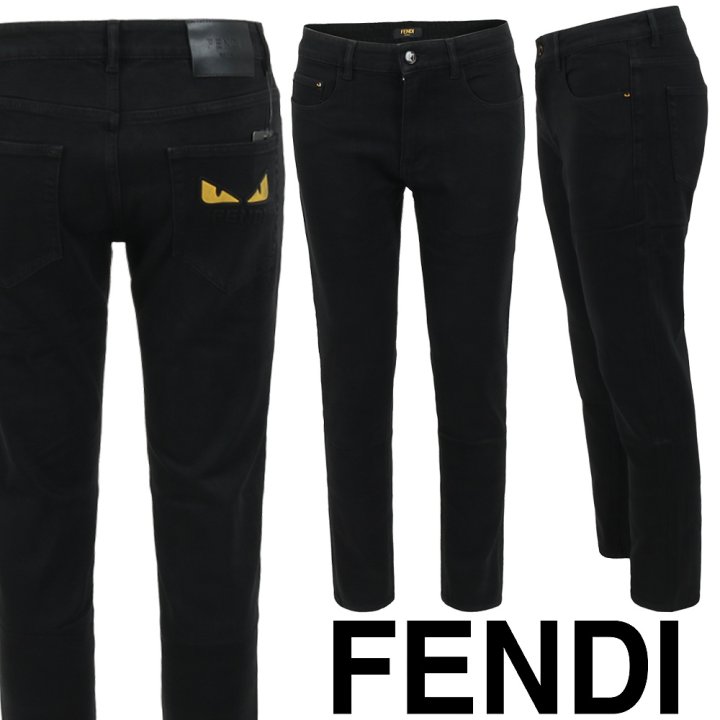FENDI 펜디 몬스터 로고 블랙 슬림 일자진