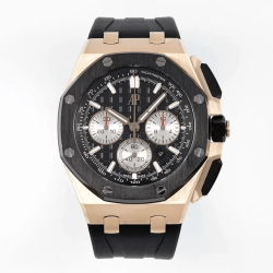AUDEMARS PIGUET 오데마피게 로얄오크 오프쇼어 크로노그래프 블랙 다이얼 RG 세라믹 블랙 러버 밴드 44mm 26420