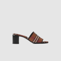 BURBERRY 버버리 체크 블록 힐 뮬 806550