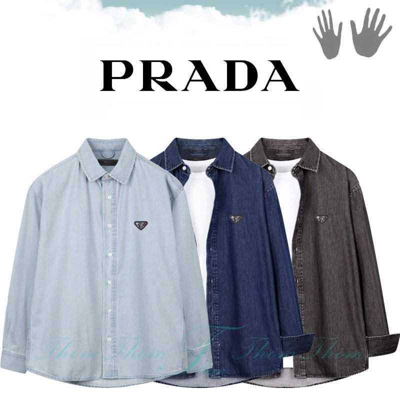 PRADA 프라다 오버핏 데님 셔츠 3COLOR