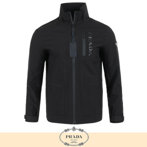 PRADA 프라다 클래식 레터링 윈드 블루종