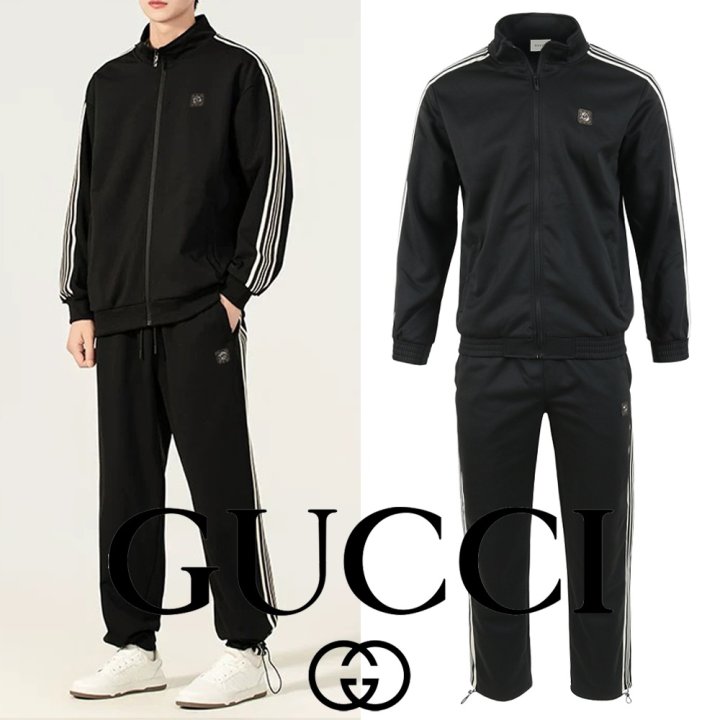 GUCCI 구찌 스트라이프 스틸로고 집업 셋업