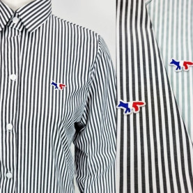 MAISON KITSUNE 메종키츠네 트리컬러 스트라이프 셔츠