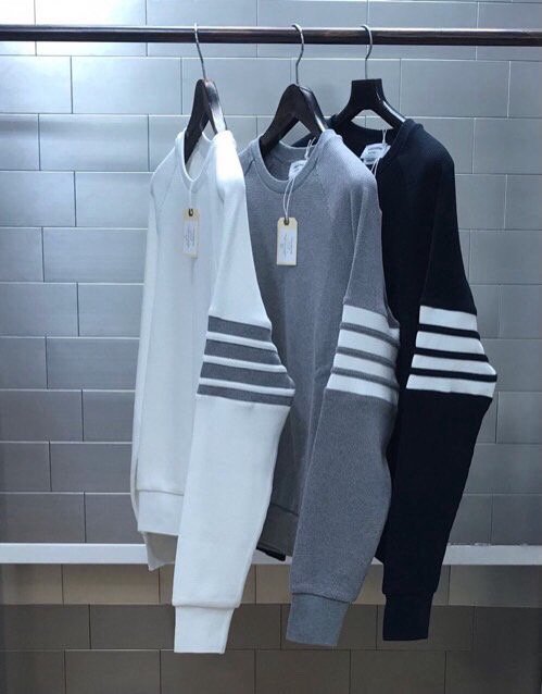 THOM BROWNE 톰브라운 4BAR 와플 맨투맨 4COLOR