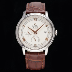 OMEGA 오메가 드빌 화이트 다이얼 드레스 워치 가죽 스트랩 424.13.40.21.02.002