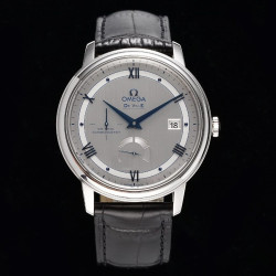 OMEGA 오메가 드빌 그레이 다이얼 드레스 워치 가죽 스트랩 424.13.40.21.02.003