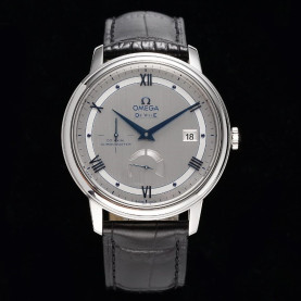 OMEGA 오메가 드빌 그레이 다이얼 드레스 워치 가죽 스트랩 424.13.40.21.02.003