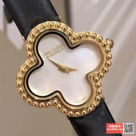 VAN CLEEF & ARPELS 반클리프 아펠 알함브라 네잎 클로버 골드 여성용 시계 VCARD21800