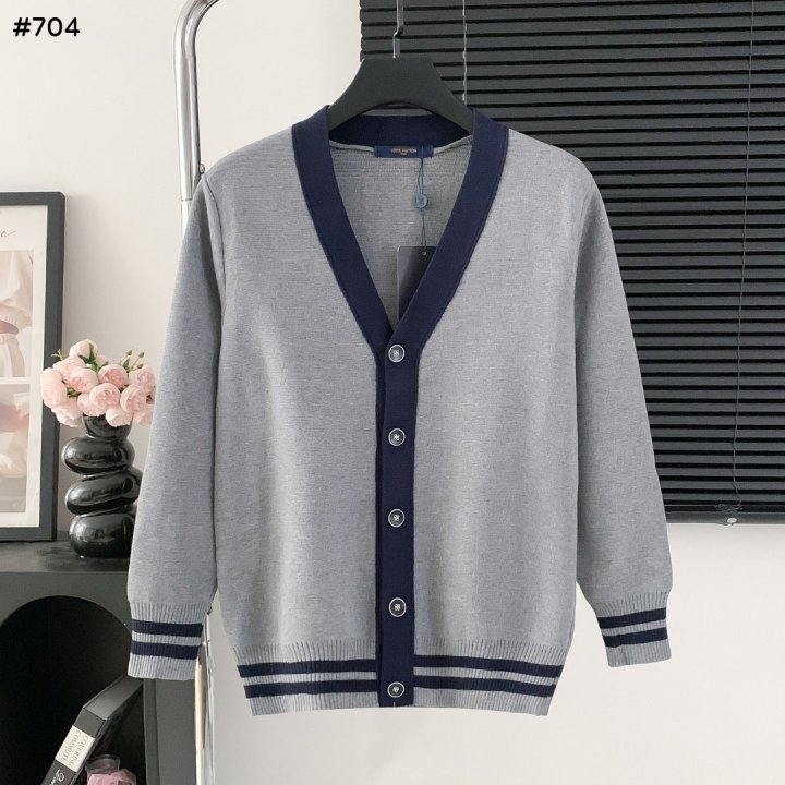 LOUIS VUITTON 루이비통 배색 포인트 브이넥 가디건