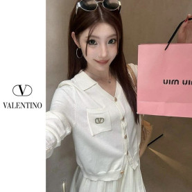 VALENTINO 발렌티노 자수 가디건 치마 셋업