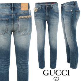 GUCCI 구찌 자가드 포켓 레어어드 슬림 일자진