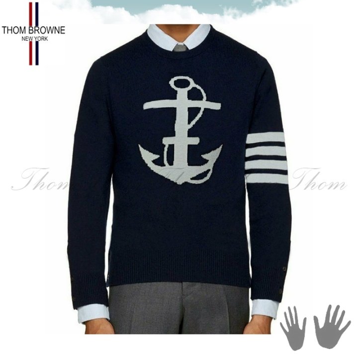 THOM BROWNE 톰브라운 앵커 백지퍼 울니트