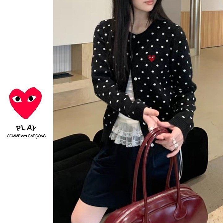 COMME DES GARCONS 꼼데가르송 도트 라운드 가디건 2COLOR