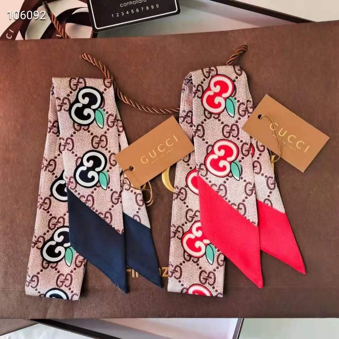 GUCCI 구찌 애플 GG 실크 방도