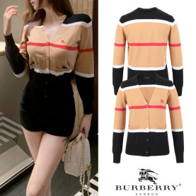 BURBERRY 버버리 기마자수 라인 울 가디건