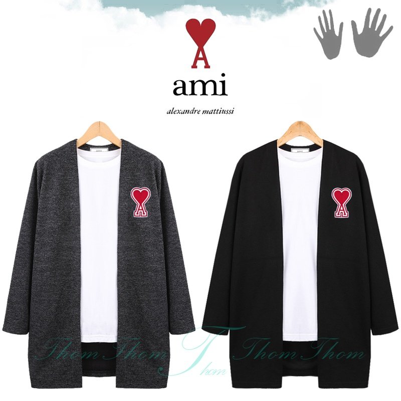 AMI 아미 베이직 오픈 숄 가디건