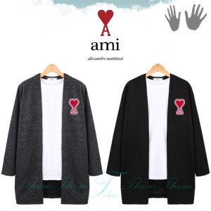 AMI 아미 베이직 오픈 숄 가디건