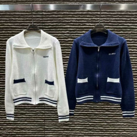 MIUMIU 미우미우 라펠 니트 집업 