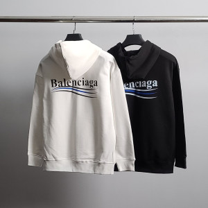 BALENCIAGA 발렌시아가 블루웨이브 코튼 후드티