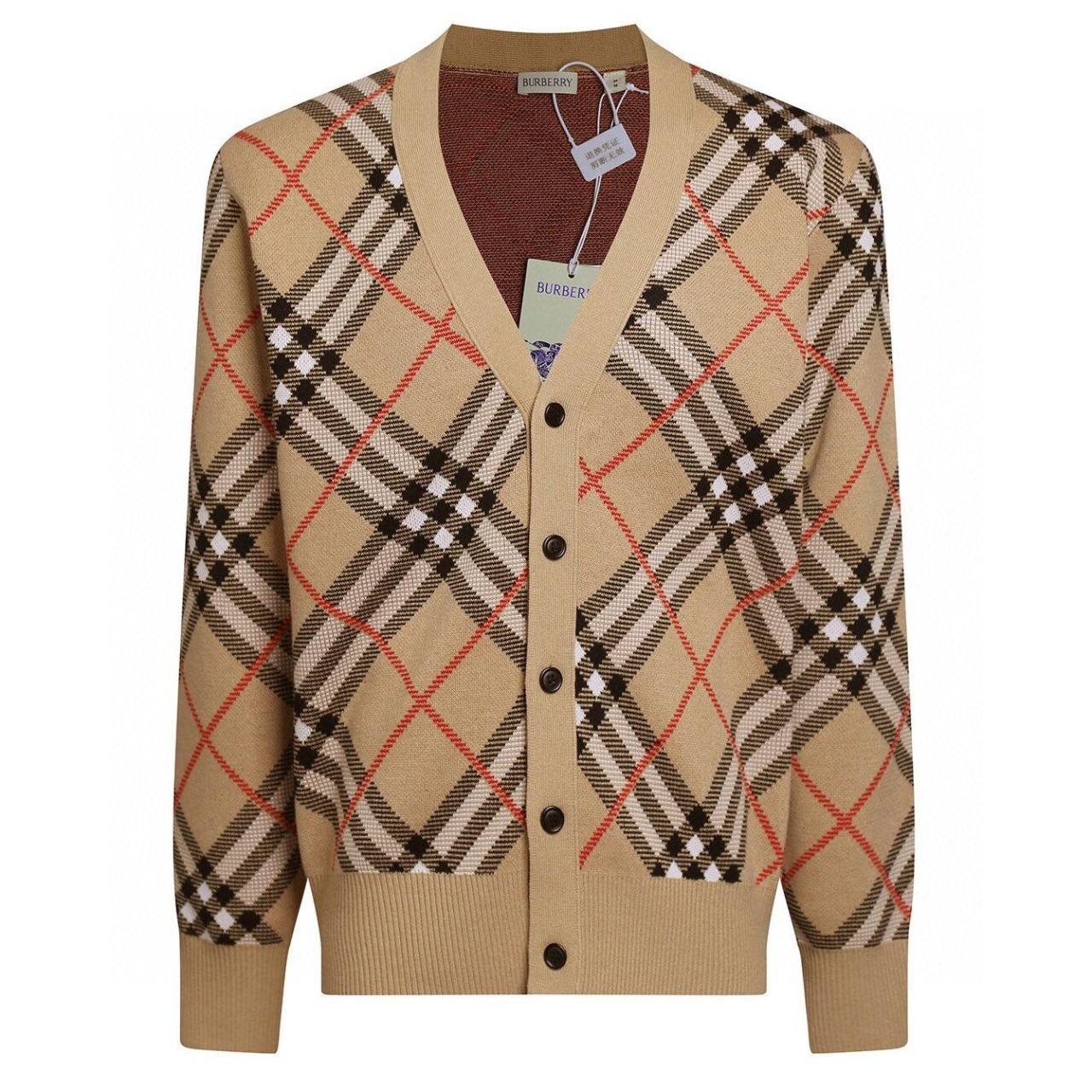 BURBERRY 버버리 체크 양모 가디건