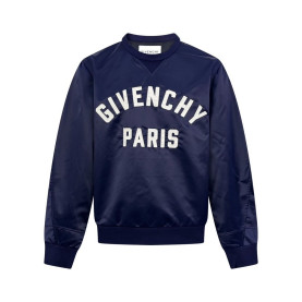 GIVENCHY 지방시 자수 패치 로고 나일론 스웨트 셔츠 　