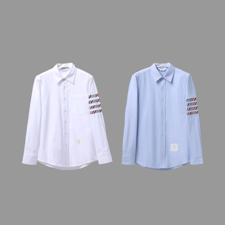THOM BROWNE 톰브라운 스트라이프 사선완장 셔츠