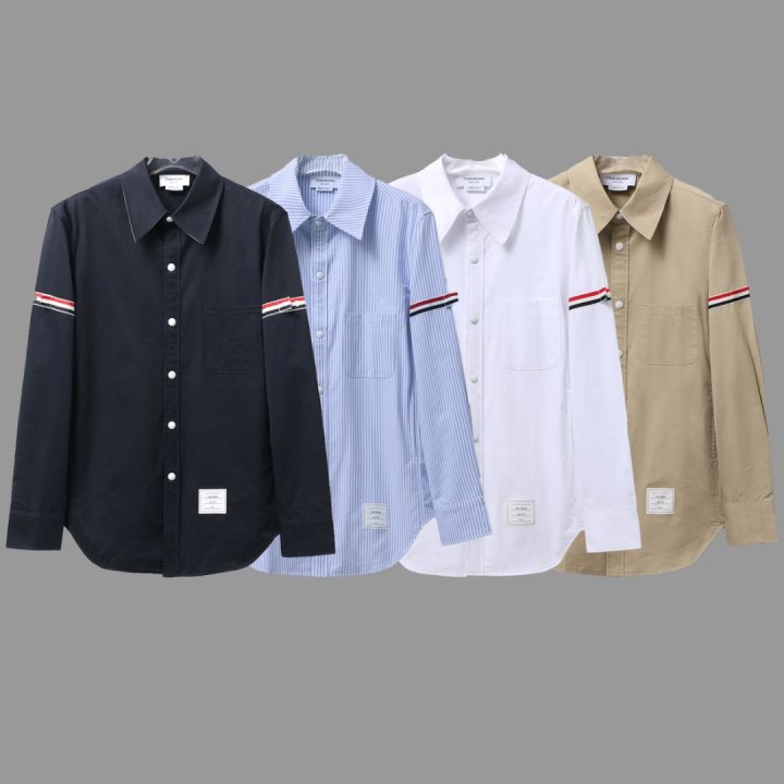THOM BROWNE 톰브라운 스트라이프 암밴드 셔츠 자켓