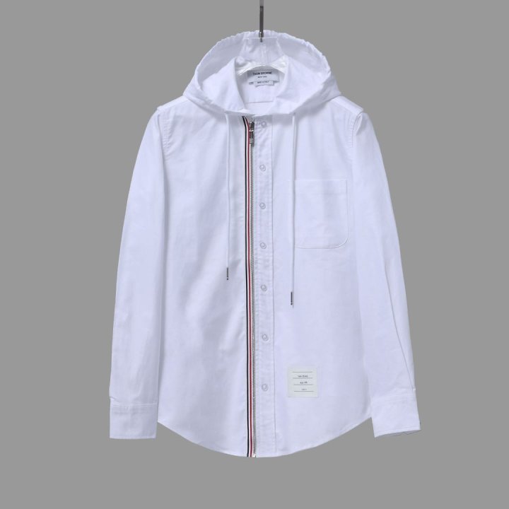 THOM BROWNE 톰브라운 지퍼 후드 셔츠