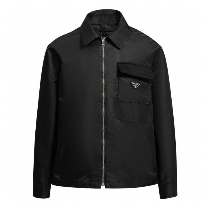 PRADA 프라다 메탈 플레이트 리나일론 코튼 자켓