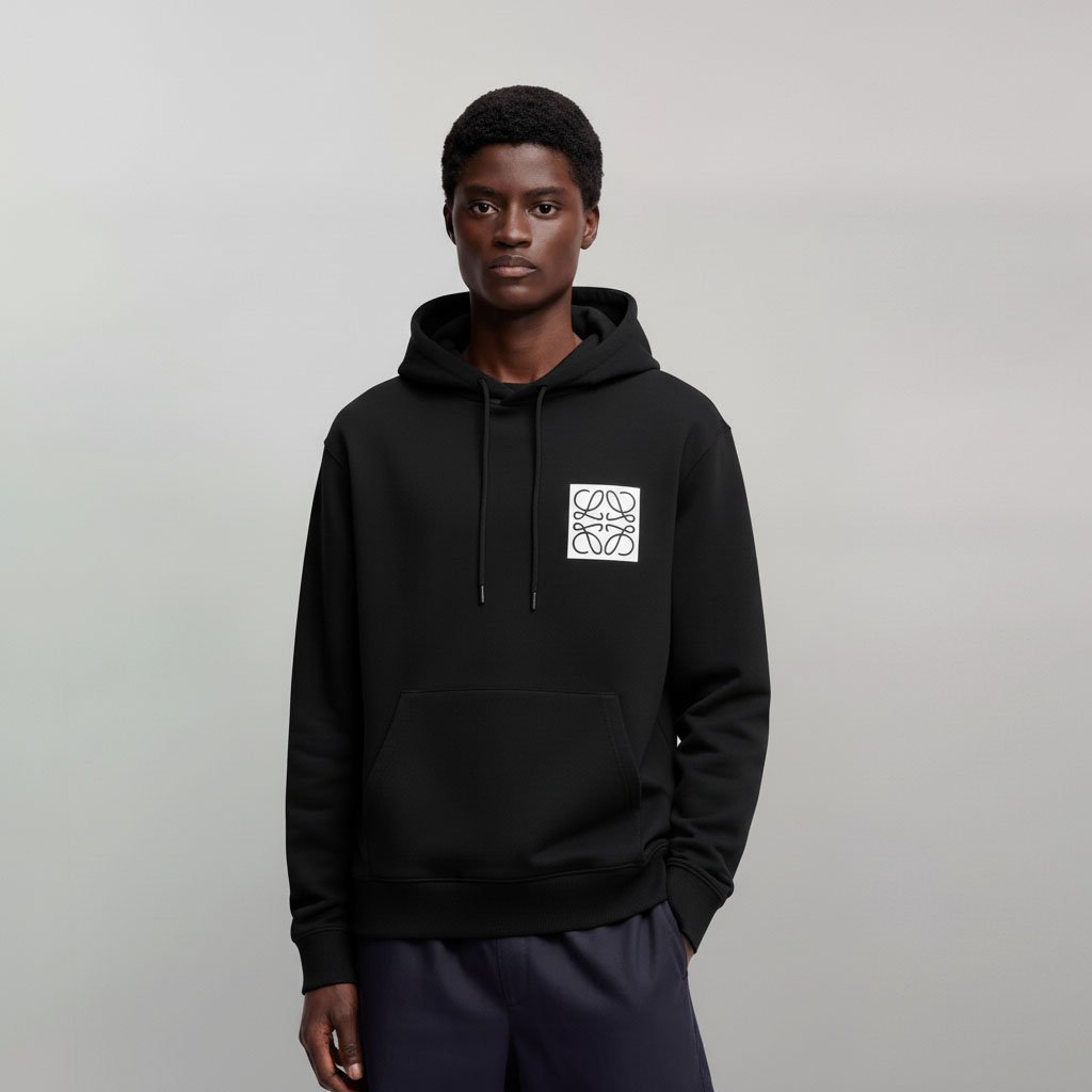 LOEWE 로에베 스퀘어로고 코튼 후드티