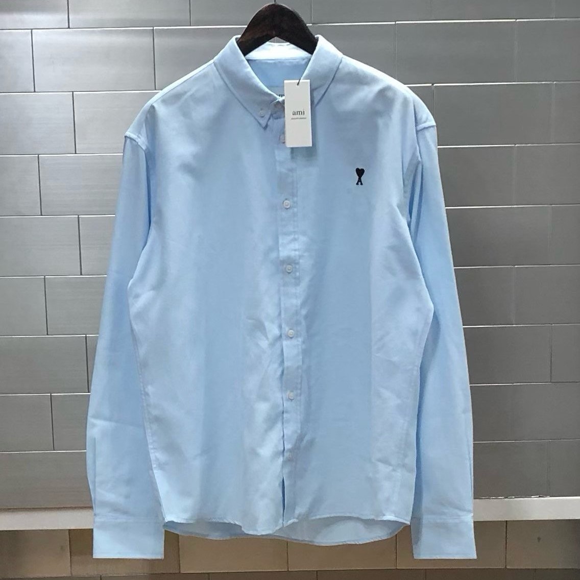 AMI 아미 하트자수 옥스포드 셔츠