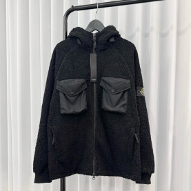 STONE ISLAND 스톤아일랜드 투포켓 플리스 후드집업