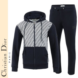 DIOR 디올 배색 전판 나염 후드집업 셋업