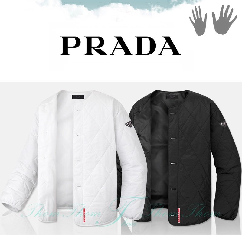 PRADA 프라다 오버핏 퀄팅 다이아 경량 가디건