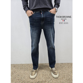 THOM BROWNE 톰브라운 스판 세미 일자 청바지